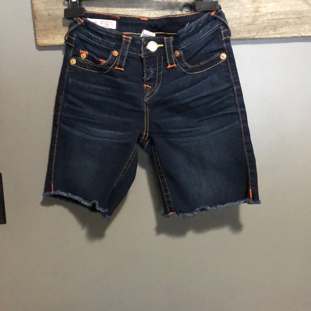 True Religion jean Bermuda denim shorts